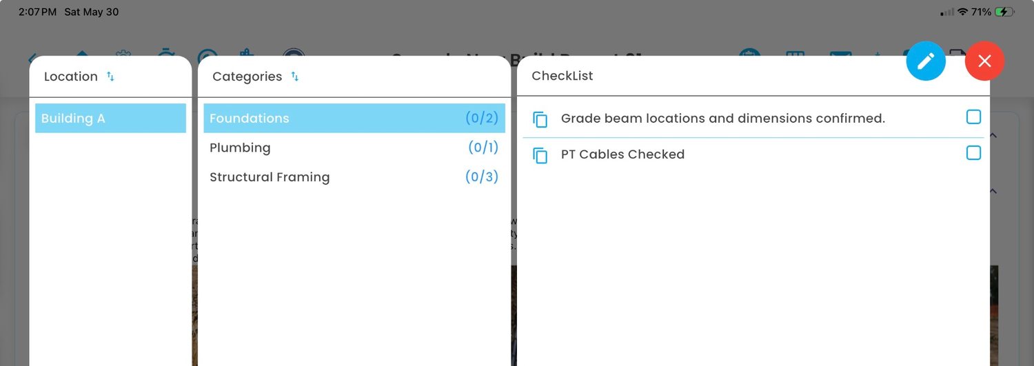 Observation Reports Quality Checklists screenshot